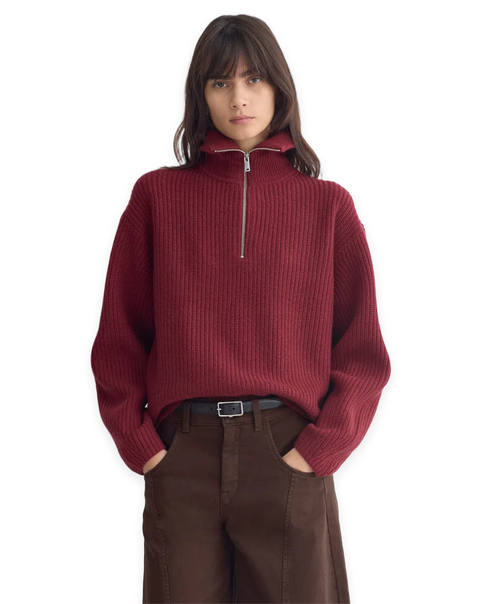 Everlane The Half-Zip Sweater in Luxe Merino