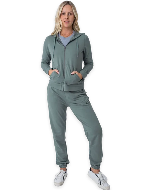 Fresh Clean Threads Women's Mercury Green Terry Jogger
