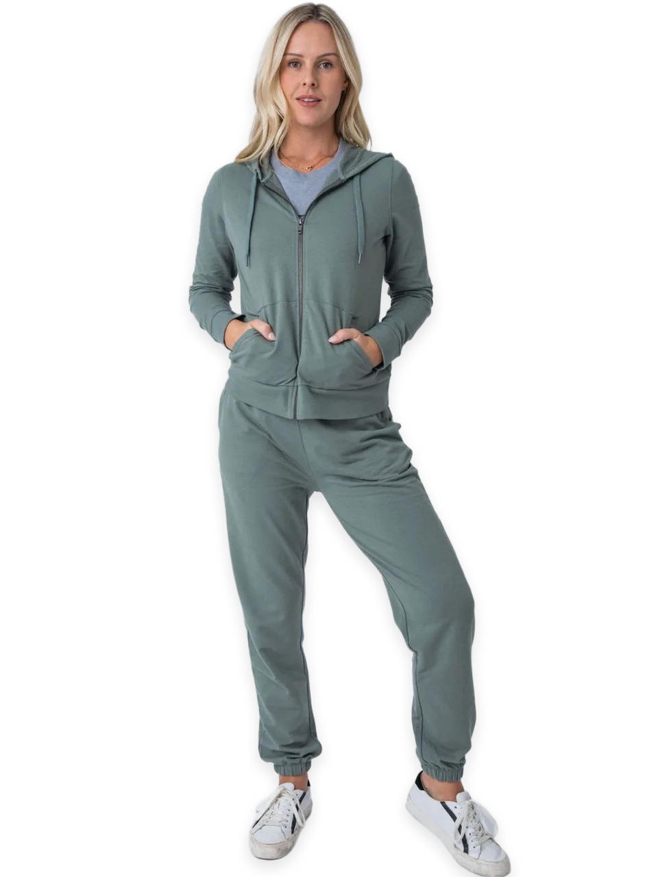 Fresh Clean Threads Women's Mercury Green Terry Jogger
