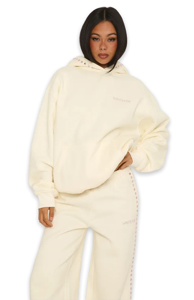 White Fox Shining Moment Oversized Hoodie Cream