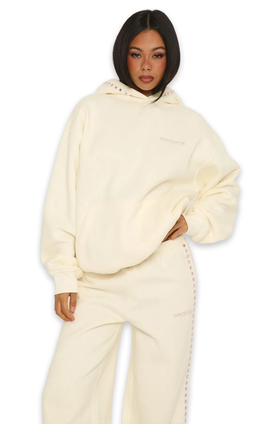 White Fox Shining Moment Oversized Hoodie Cream, photo 3