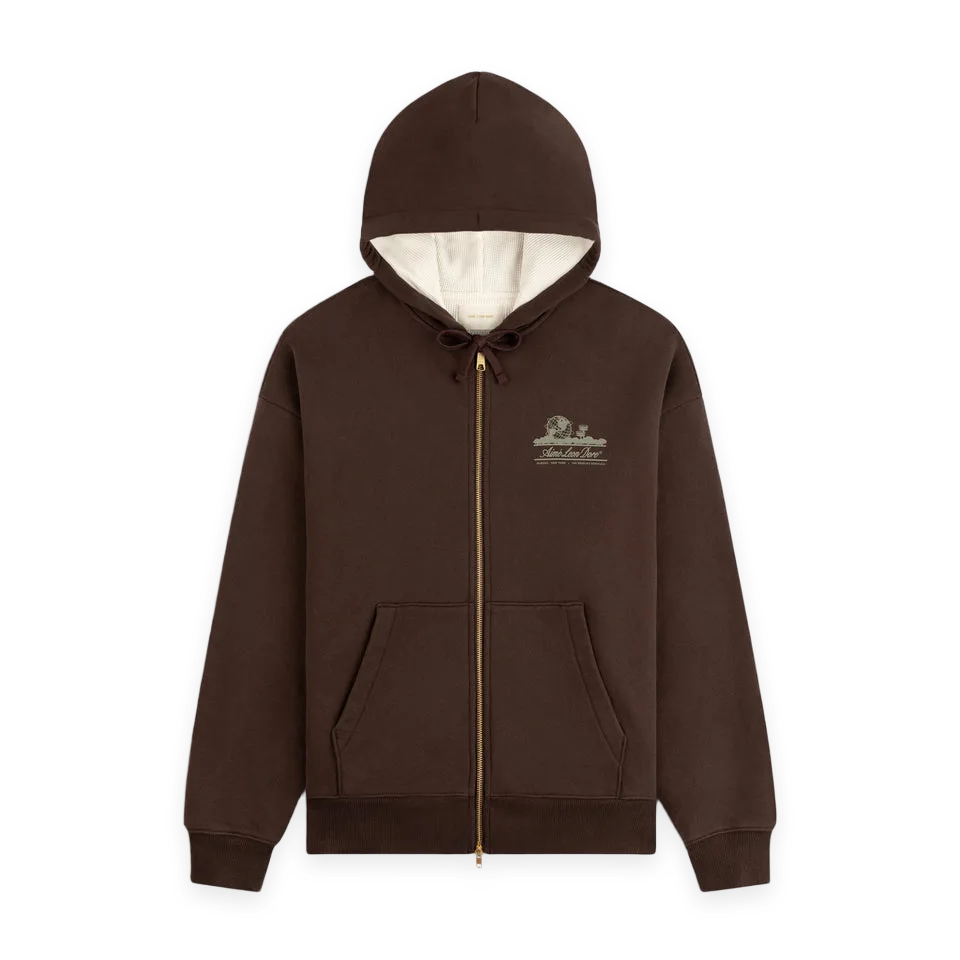 Aimé Leon Dore Unisphere Waffle Lined Full-Zip Hoodie
