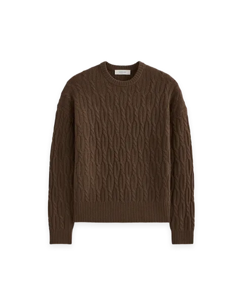 Everlane Relaxed Cable-Knit Crew in Luxe Merino