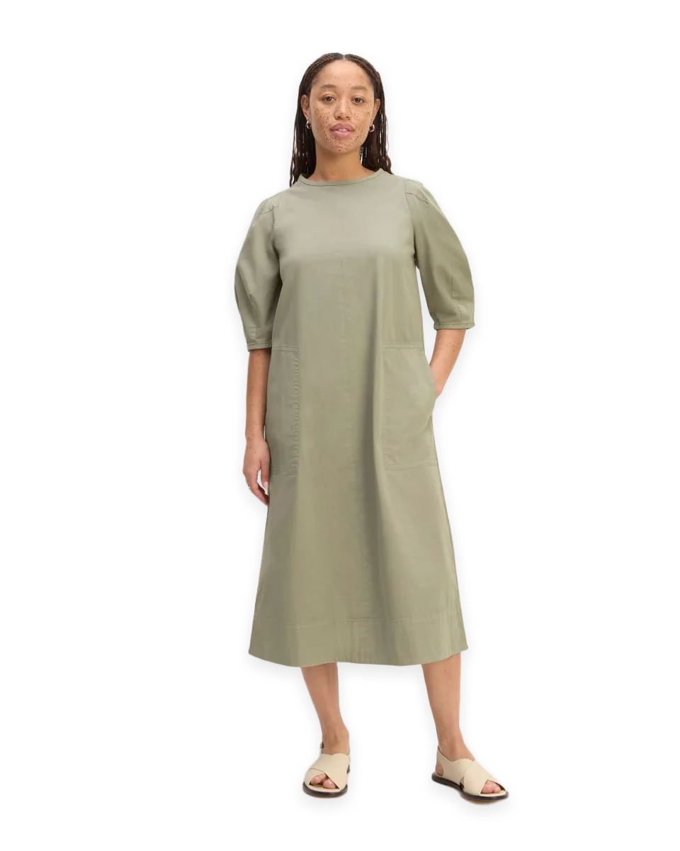 Everlane The Short-Sleeve Puff Midi Dress