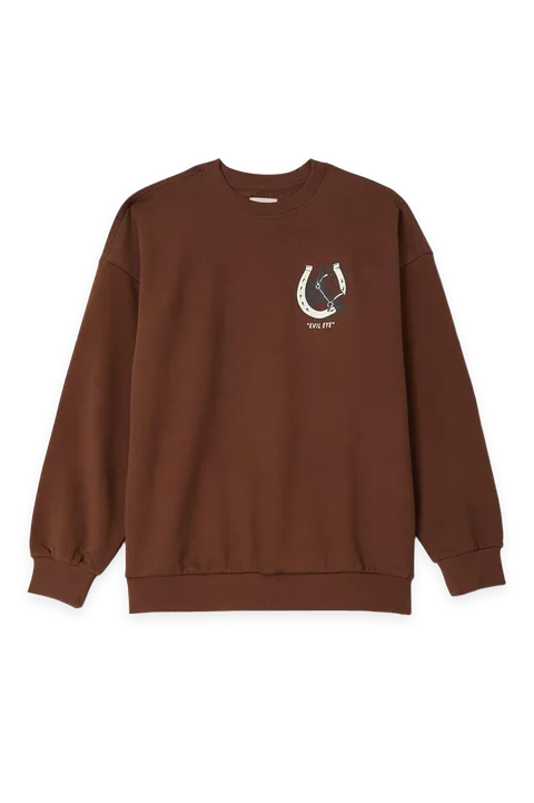 Brixton Evil Eye Horseshoe Oversized Crew