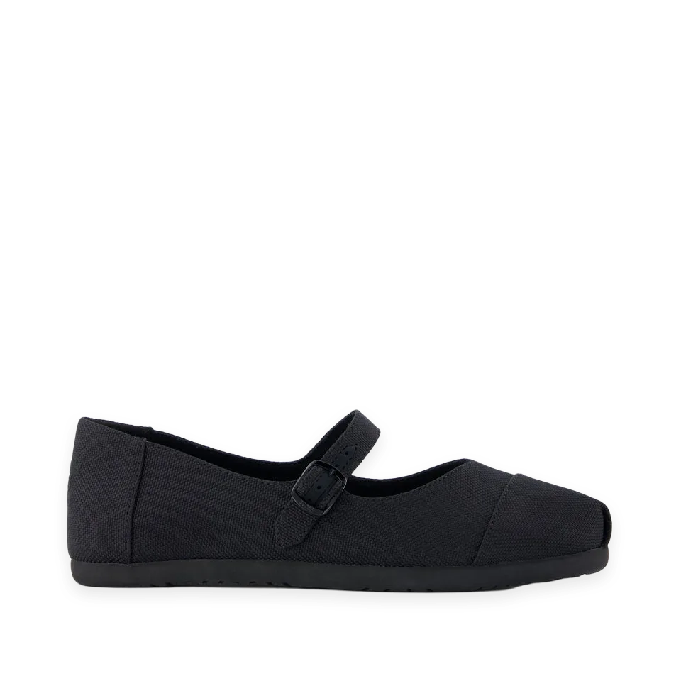 TOMS Womens Alpargata Mary Jane Black Canvas