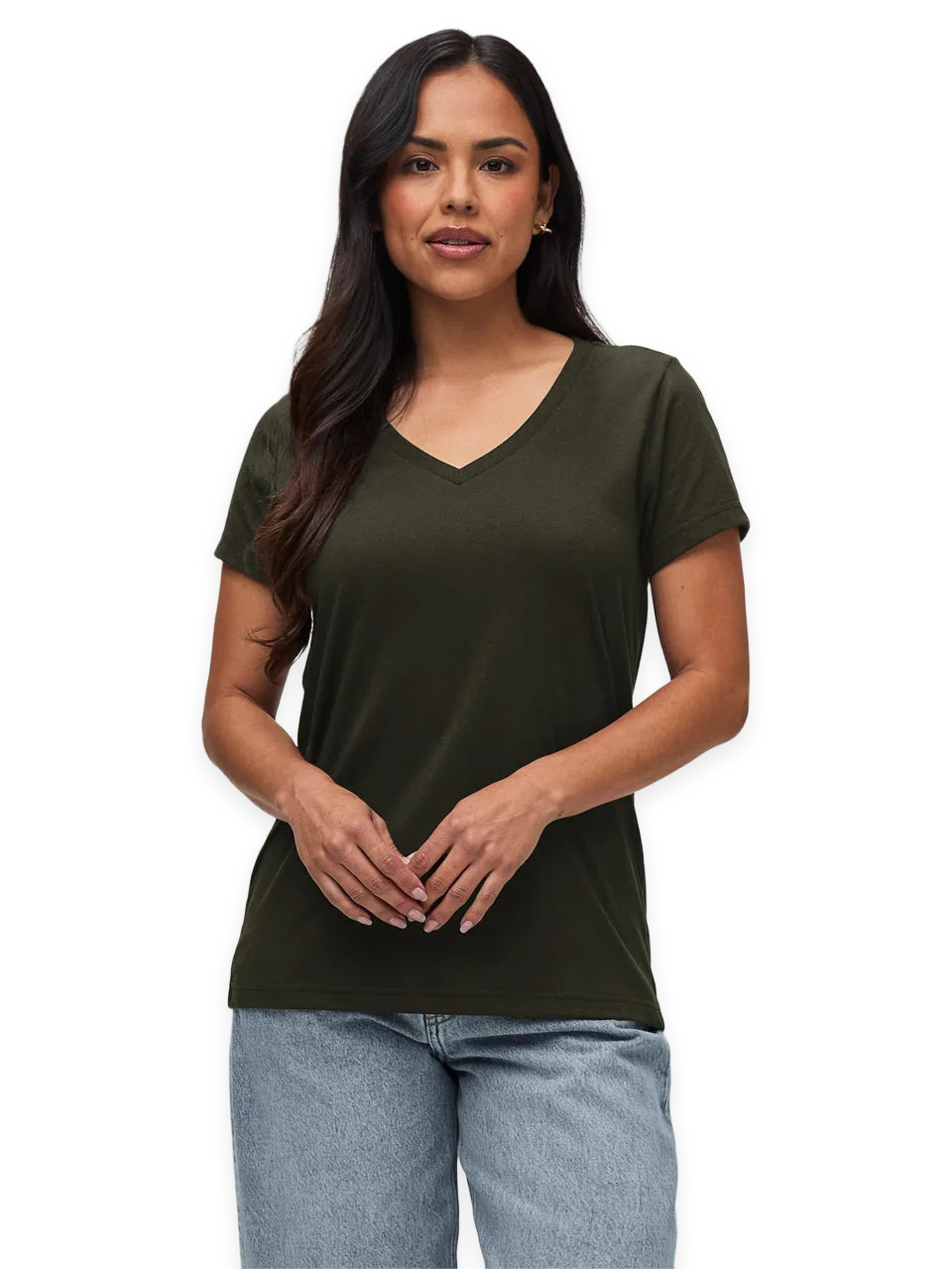 Fresh Clean Threads Army Everyday V-Neck Tee