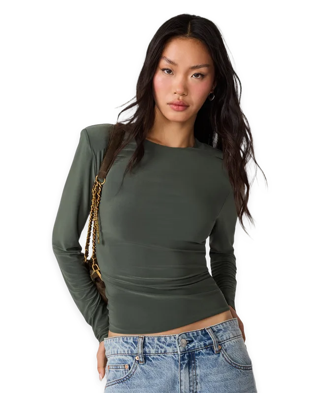 Steve Madden SELINE KNIT TOP DARK OLIVE