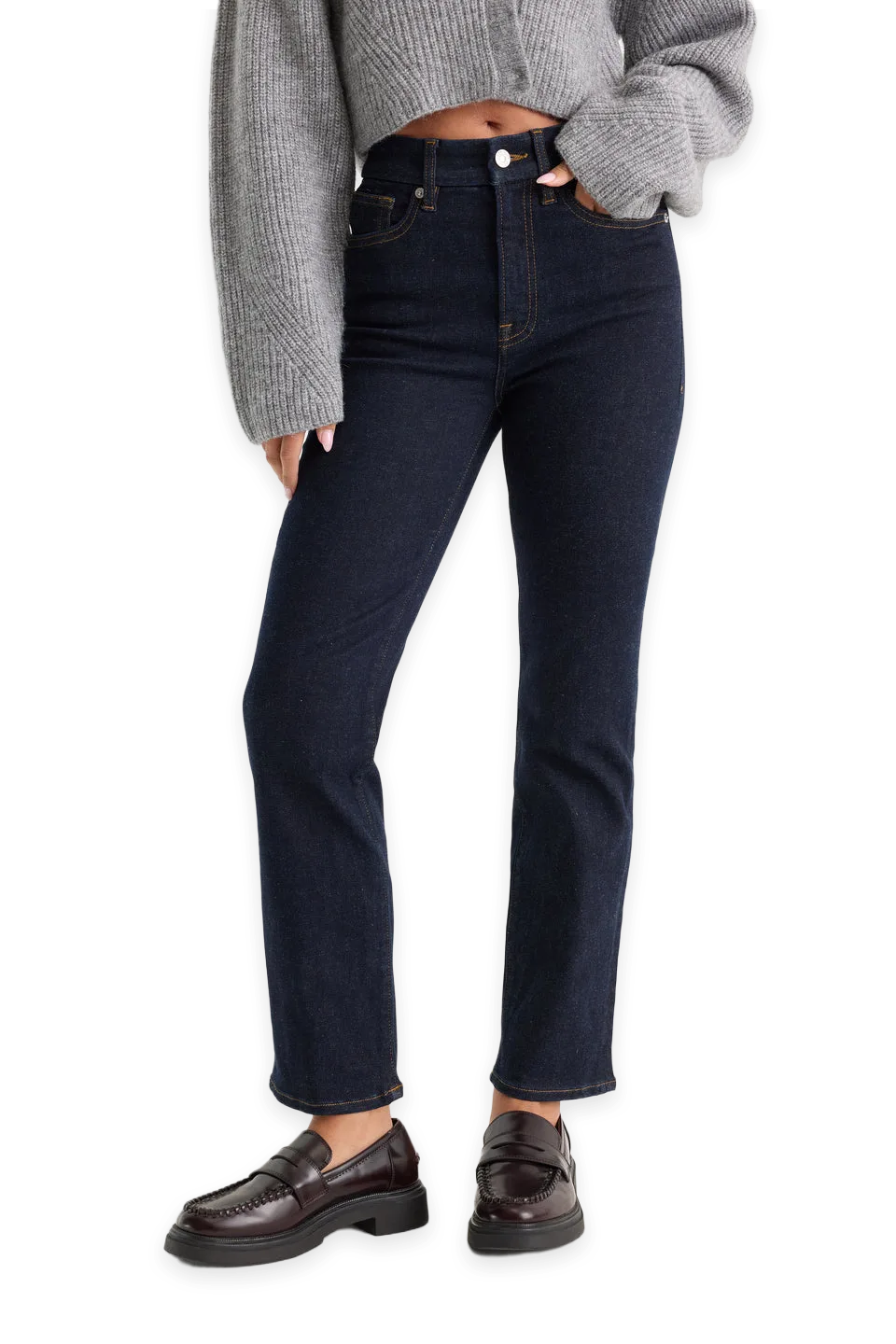 Good American ALWAYS FITS GOOD LEGS STRAIGHT JEANS LONG · DENETHICBLUE04