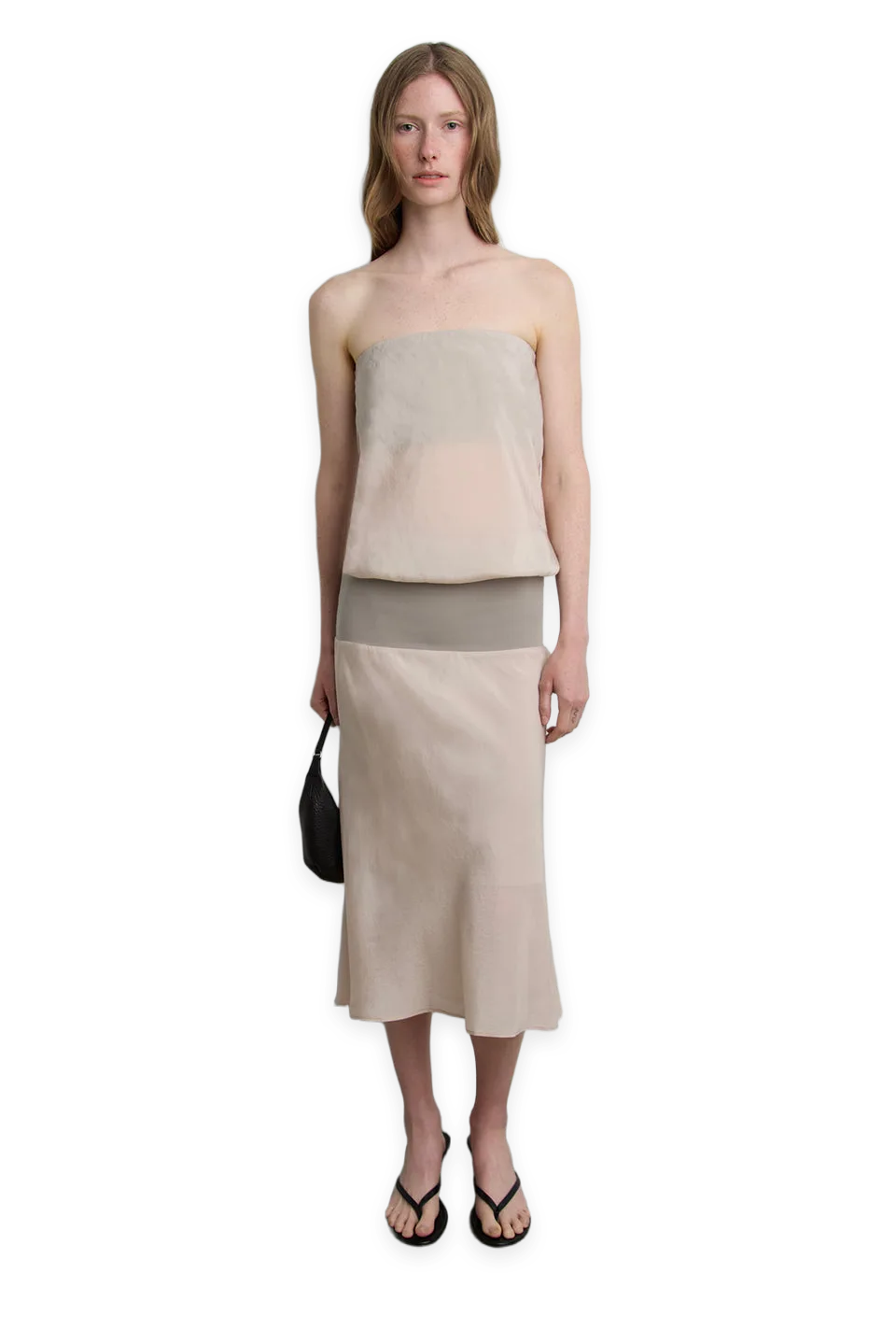Oak + Fort FOLDOVER COLOUR BLOCK TUBE DRESS