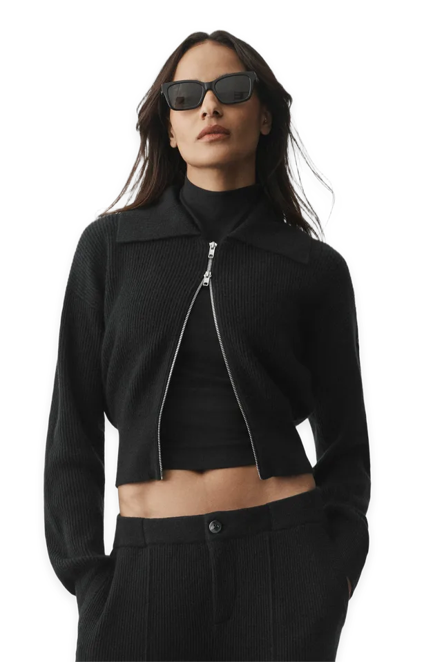 Alo Cashmere Wool Harmony Full Zip Jacket