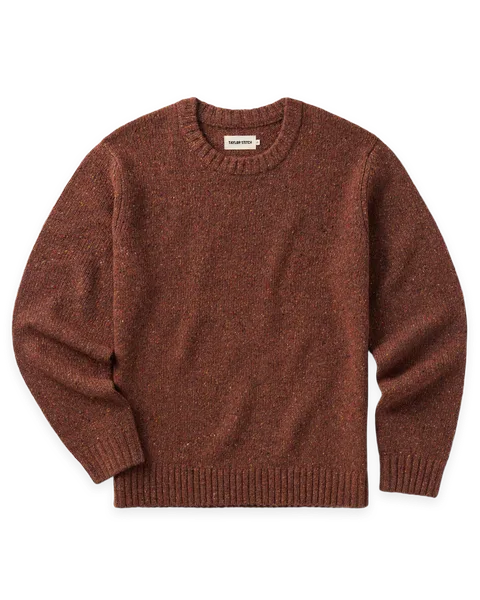 Taylor Stitch The Seafarer Crew Sweater in Ember Donegal