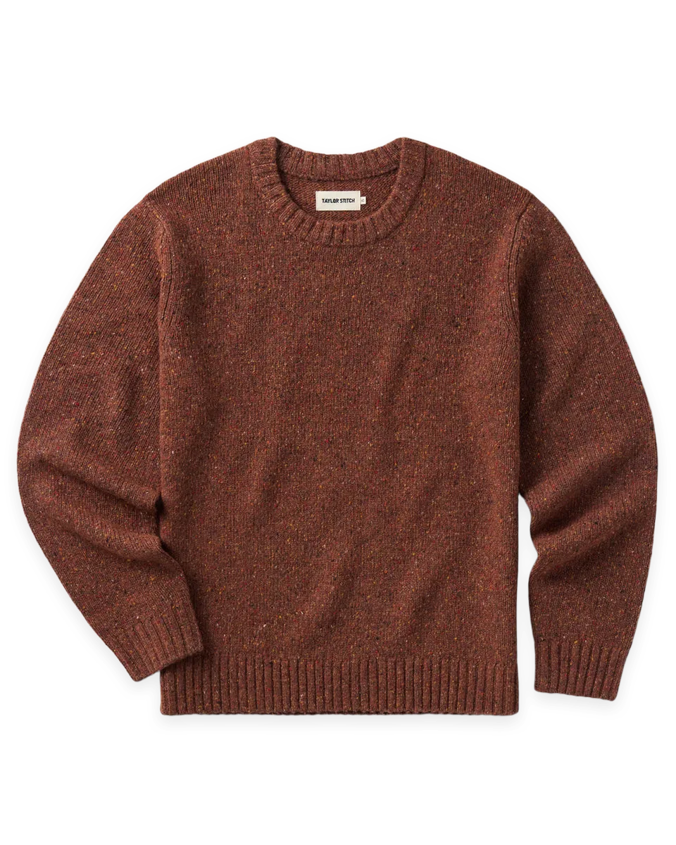 Taylor Stitch The Seafarer Crew Sweater in Ember Donegal