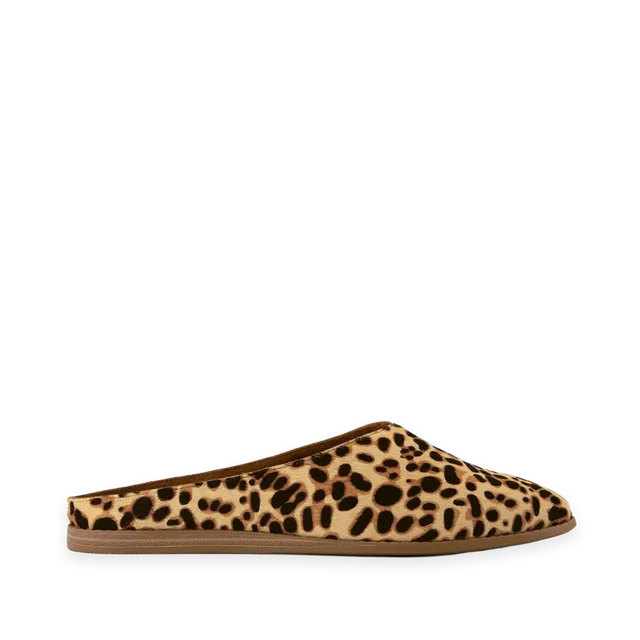 TOMS Womens Amelia Mule Brown Sugar Leopard Print Hair Leather