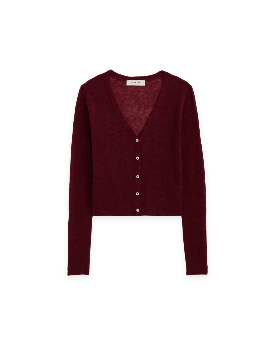Everlane Air Alpaca Wide V Cropped Cardigan