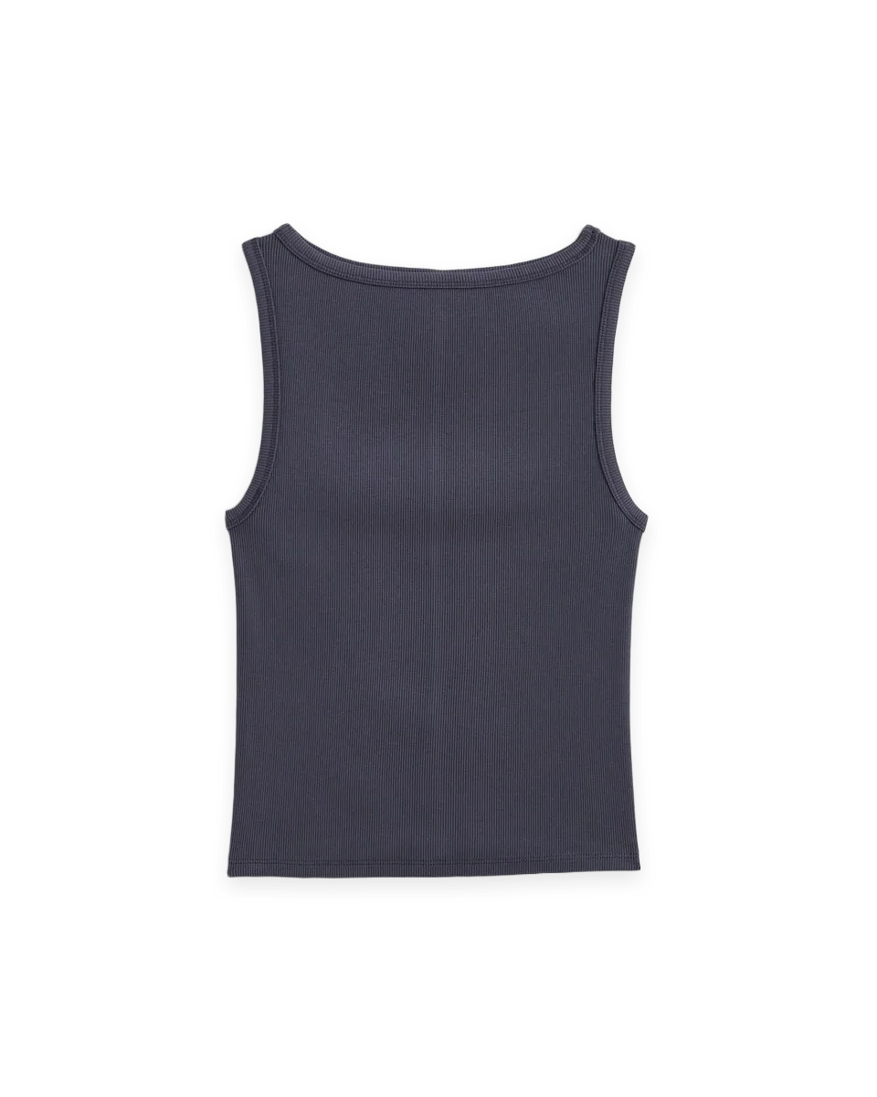 Everlane Effortless Rib Boatneck Tank · Graystone
