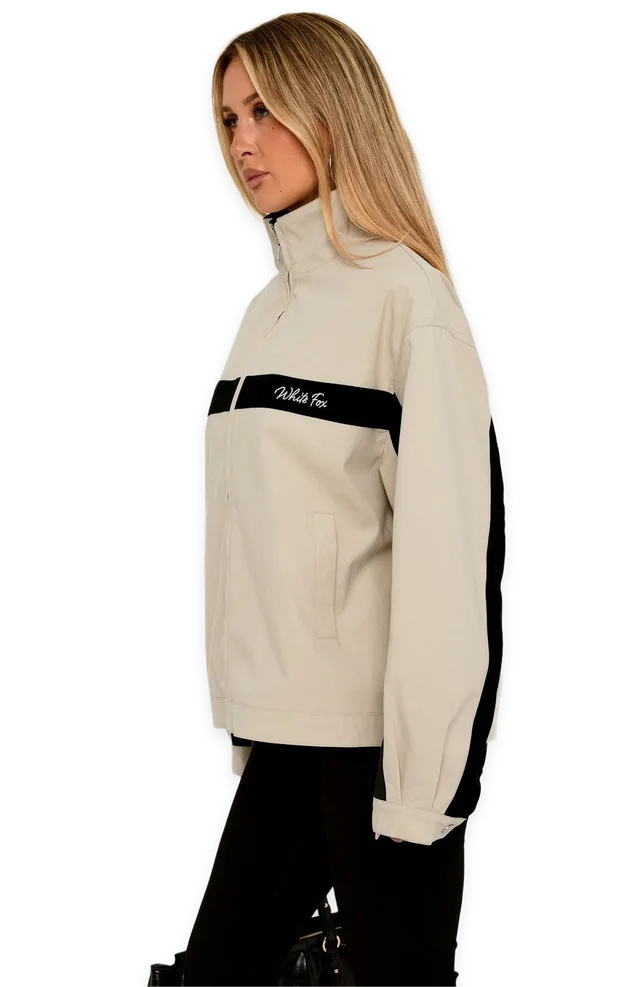 White Fox Wilhemina Funnel Neck Jacket Stone/Black