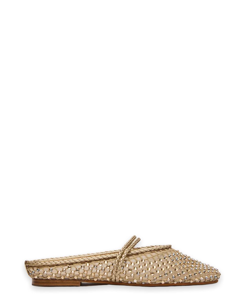 Steve Madden ENNIE GOLD LEATHER RHINESTONES