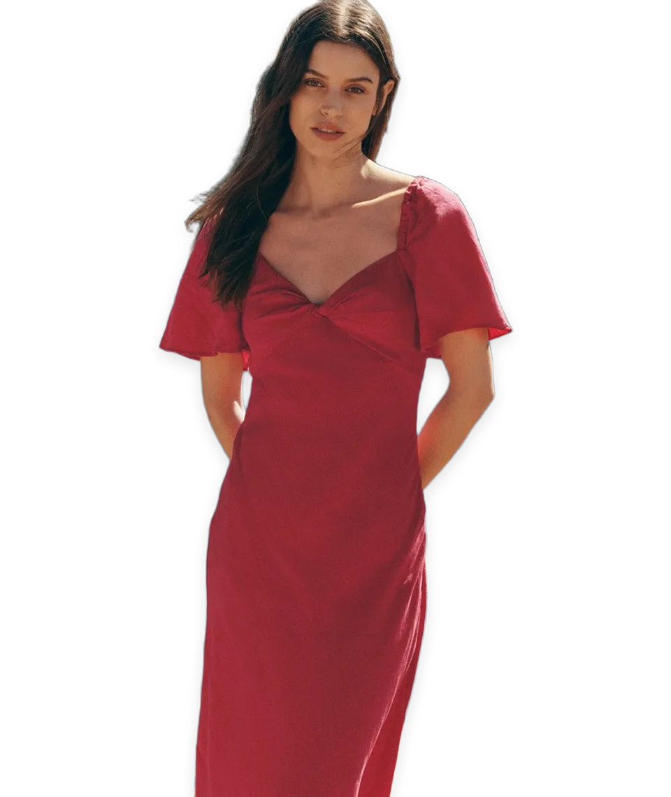 Marine Layer Iris Linen Midi Dress