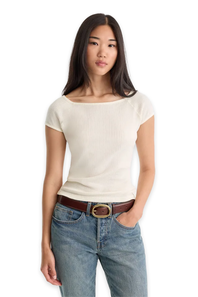 Good American THE VARIEGATED RIB TOP