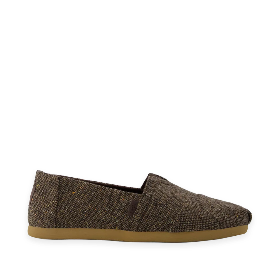 TOMS Mens Alpargata Classic Chocolate Brown Flecked Tweed