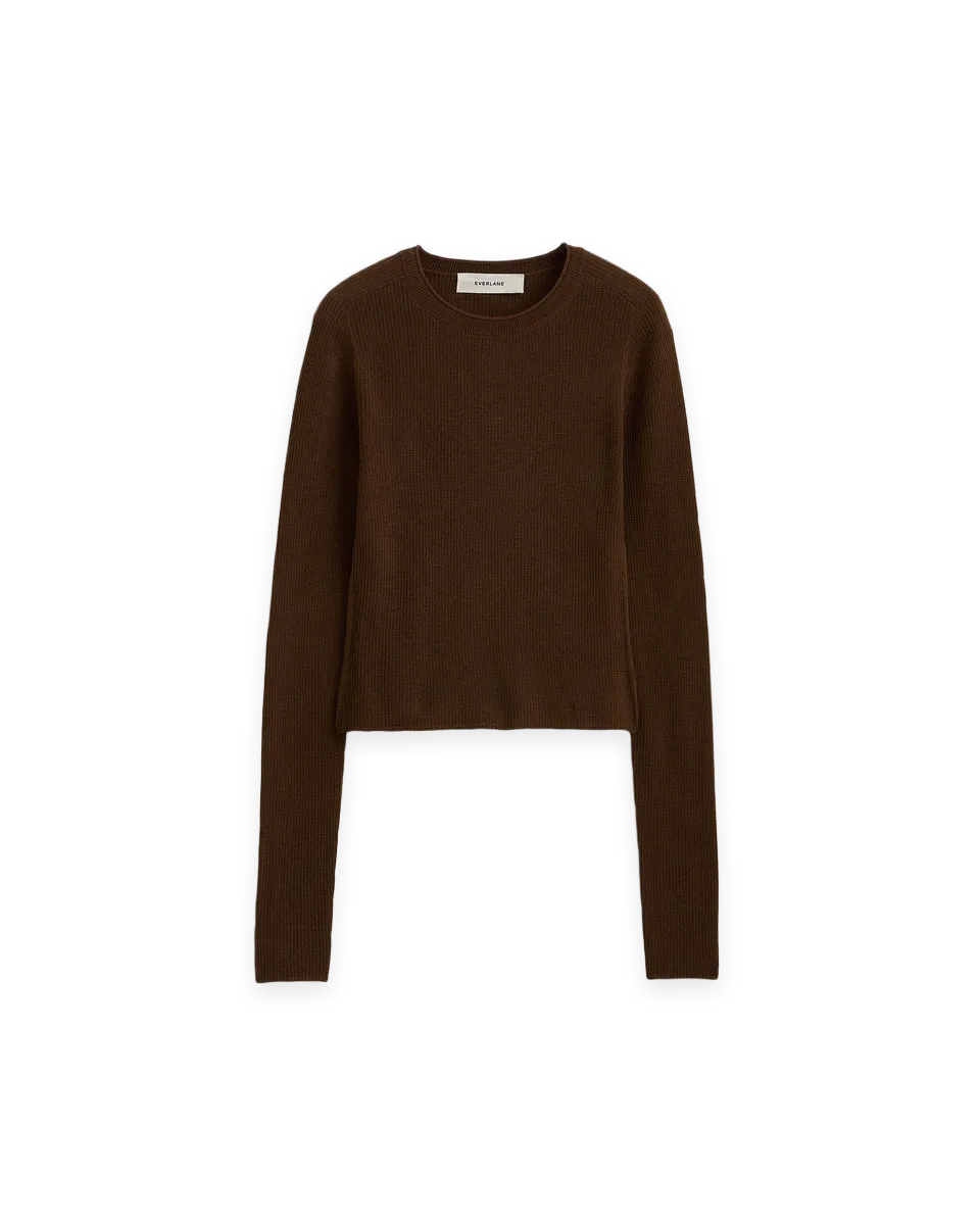 Everlane The Cropped Crew Top in Ultrafine Merino