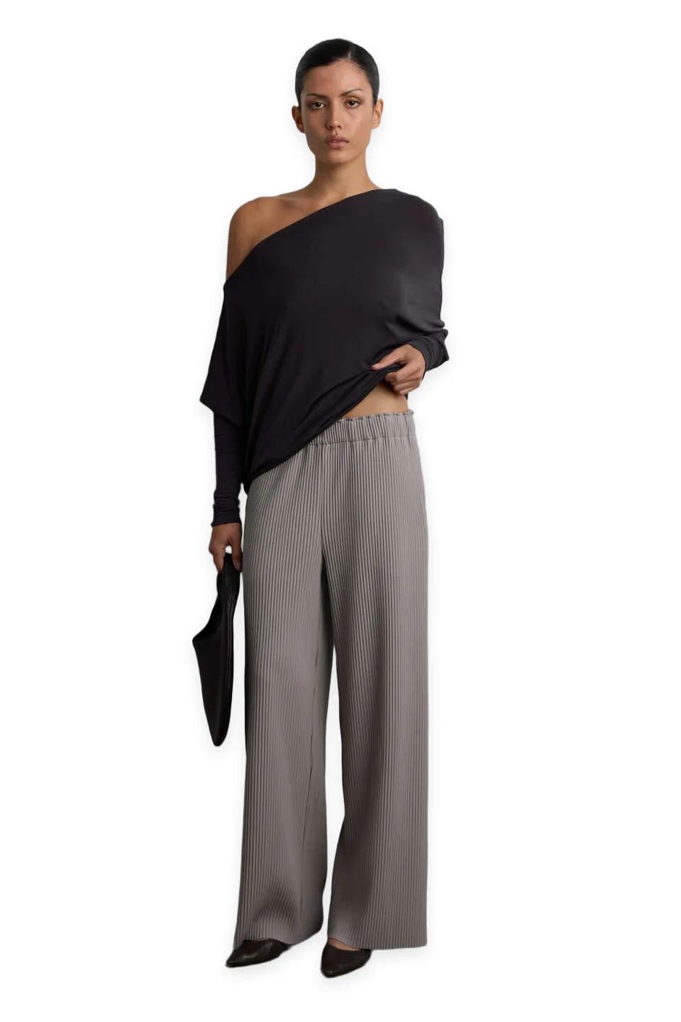 Oak + Fort PLEATED STRAIGHT LEG ELASTIC WAIST PANT