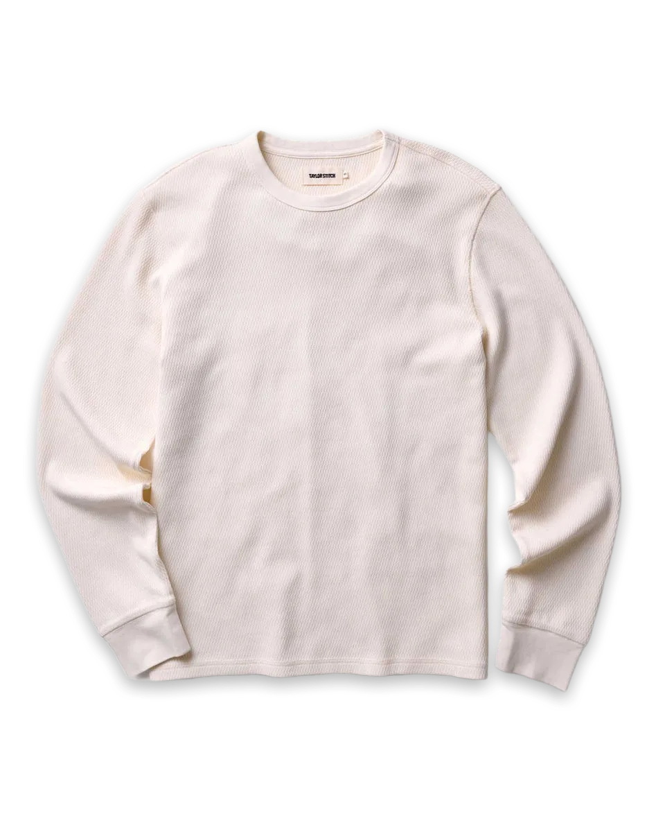 Taylor Stitch The Organic Cotton Crew in Vintage White Waffle
