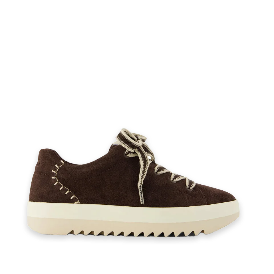 TOMS Womens Rea Lace-Up Platform Sneaker Chocolate Brown Suede