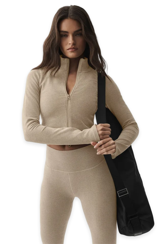 Alo Seamless Two Tone Rib Jacket