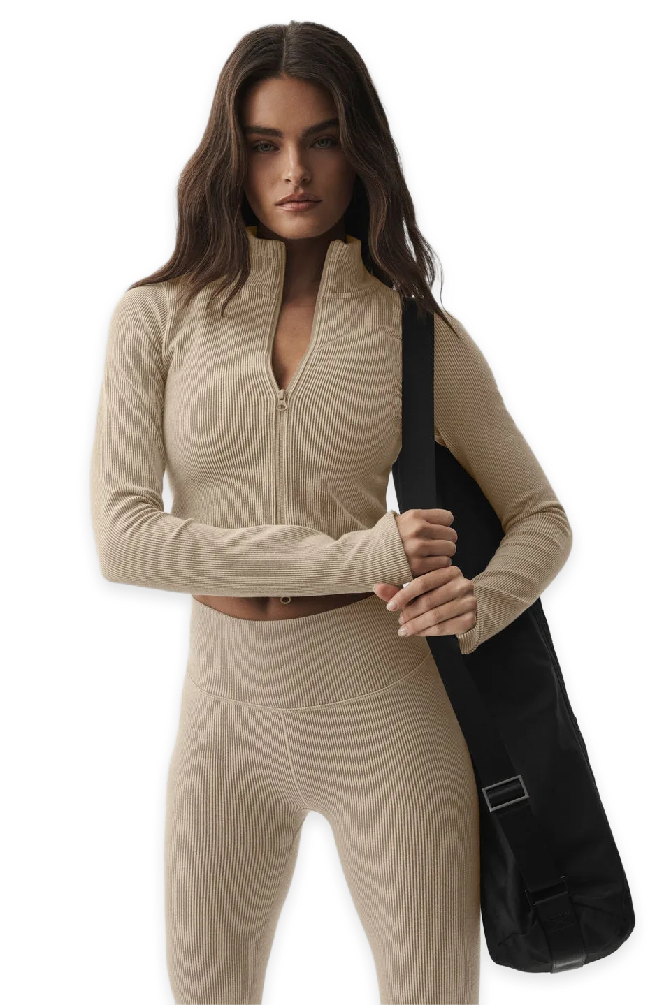 Alo Seamless Two Tone Rib Jacket