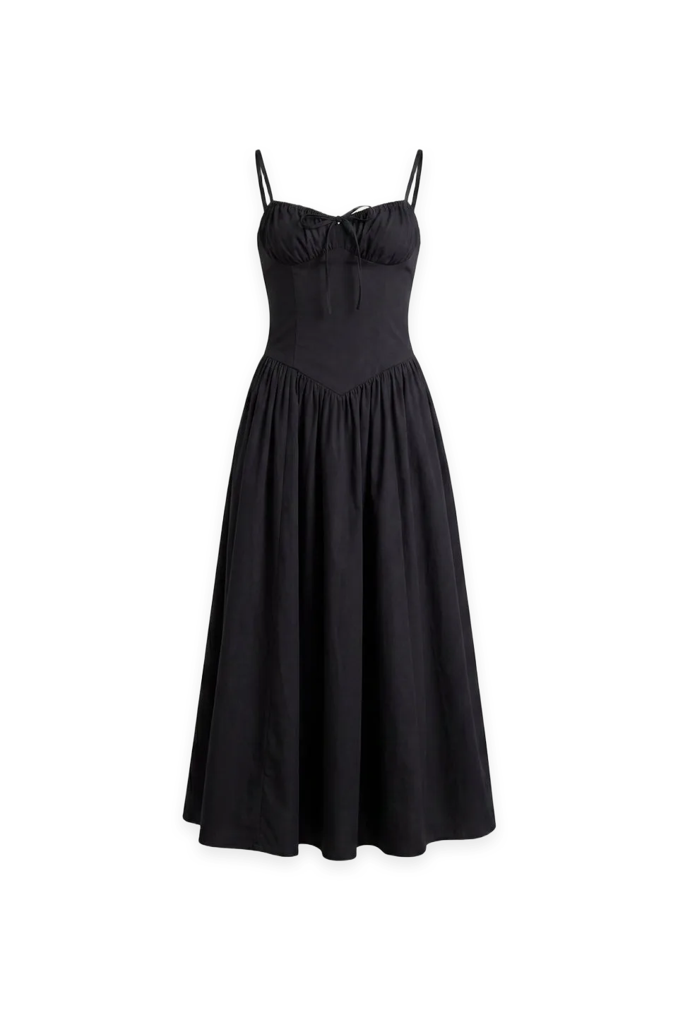 Oak + Fort COTTON POPLIN CORSET MIDI DRESS