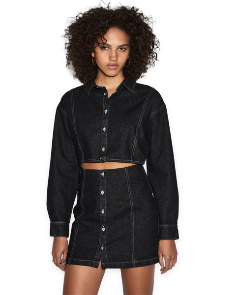 Ksubi CUTOUT SHIRT DRESS MIDNIGHT