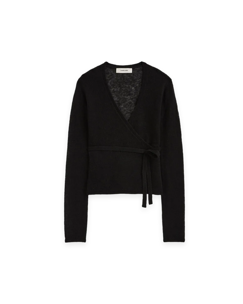 Everlane Wrap Top in Air Alpaca