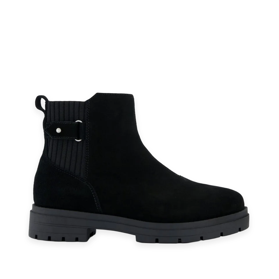 TOMS Womens Astrid Boot Water Repellent Black Suede