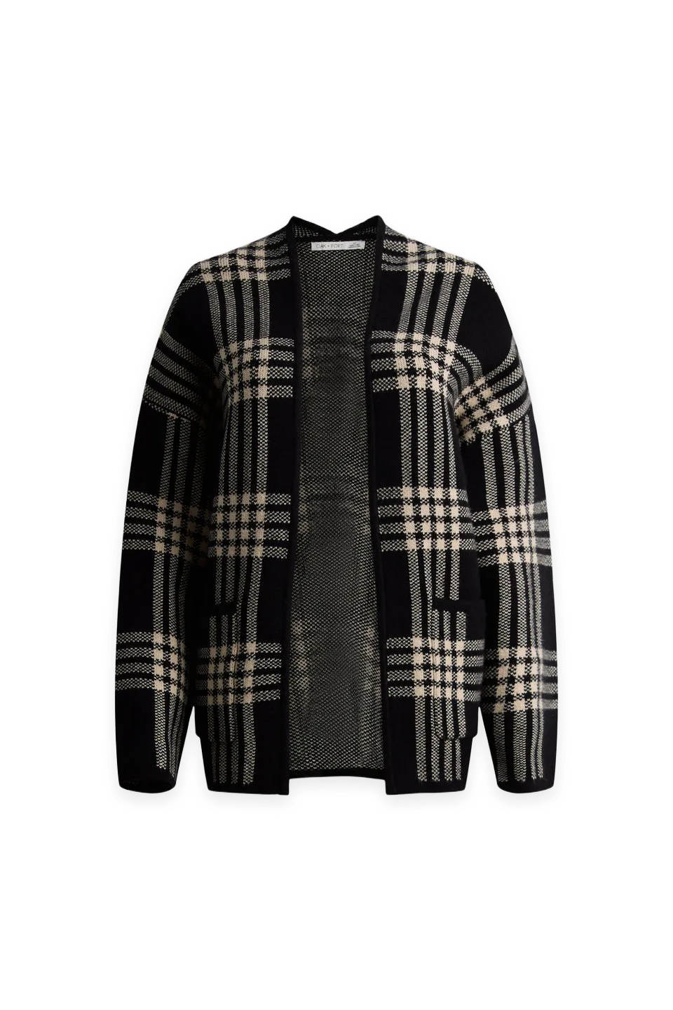 Oak + Fort OPEN FRONT PLAID CARDIGAN