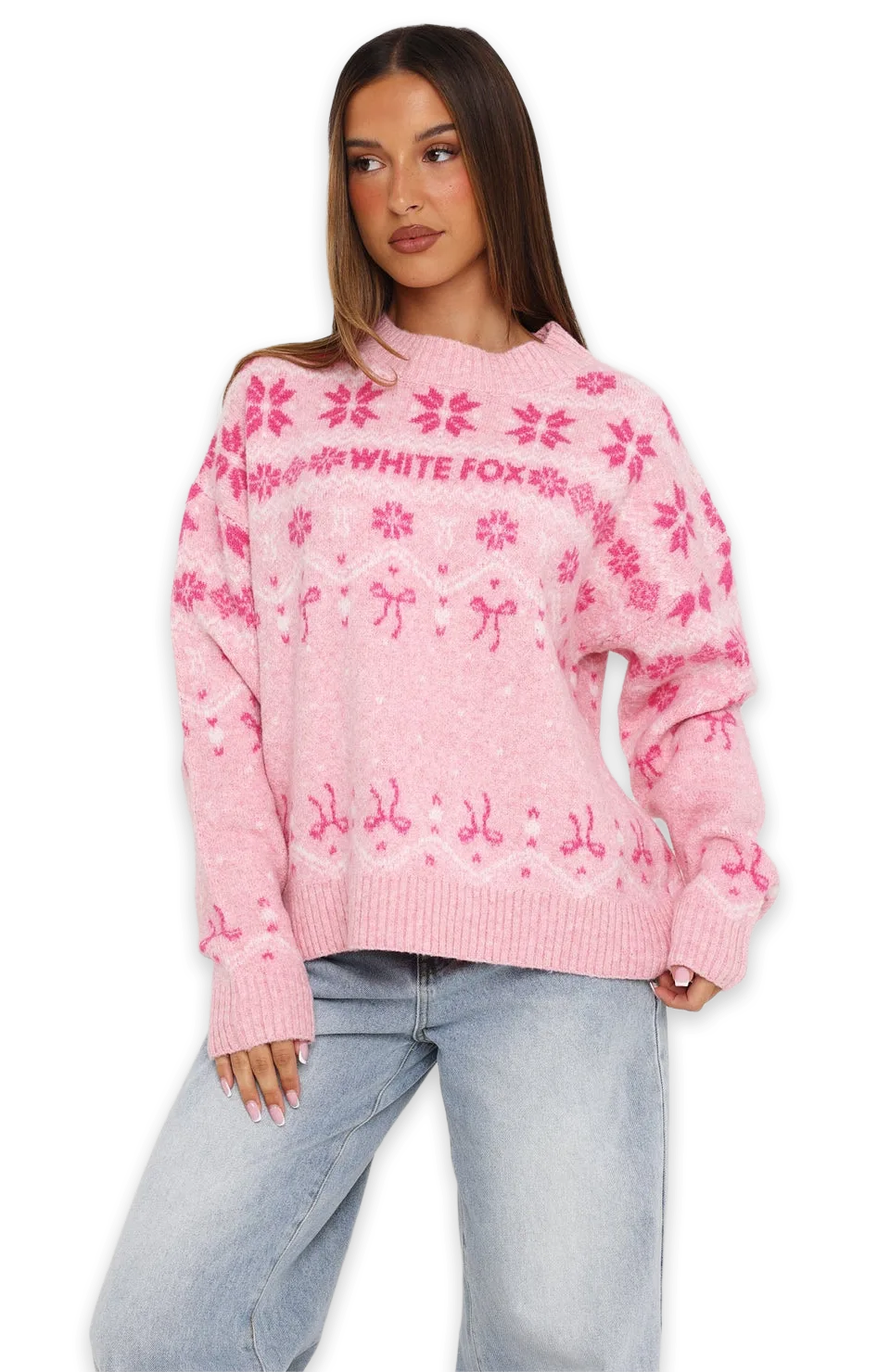 White Fox Arctic Fire Knit Sweater Sugarplum Pink, photo 3