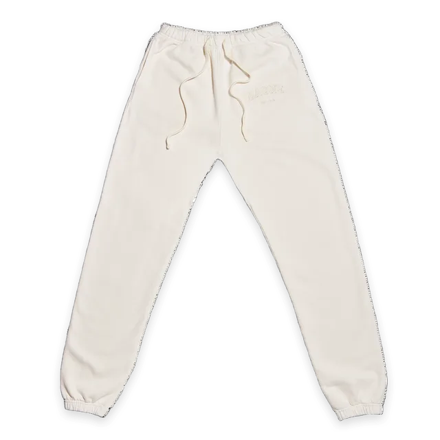 Dagne Dover Varsity Logo Sweatpants in Moonbeam, 3X
