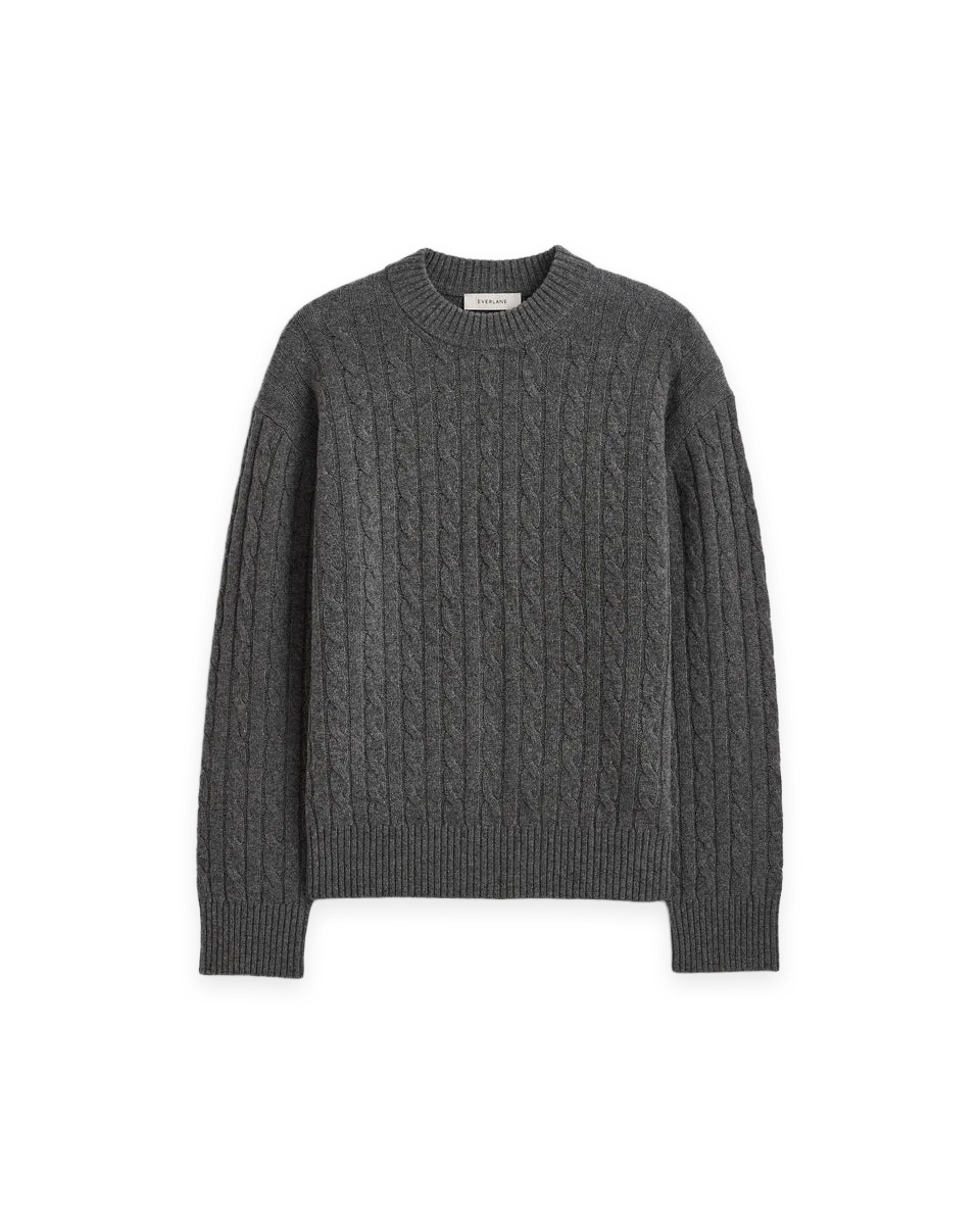 Everlane Cable Crew Neck in Wool Cashmere
