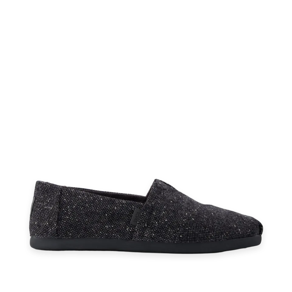 TOMS Mens Alpargata Classic Black Flecked Tweed