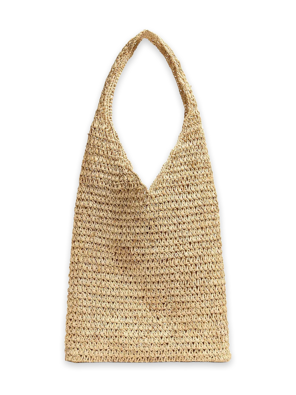 Faherty Raffia Crochet Hobo Tote