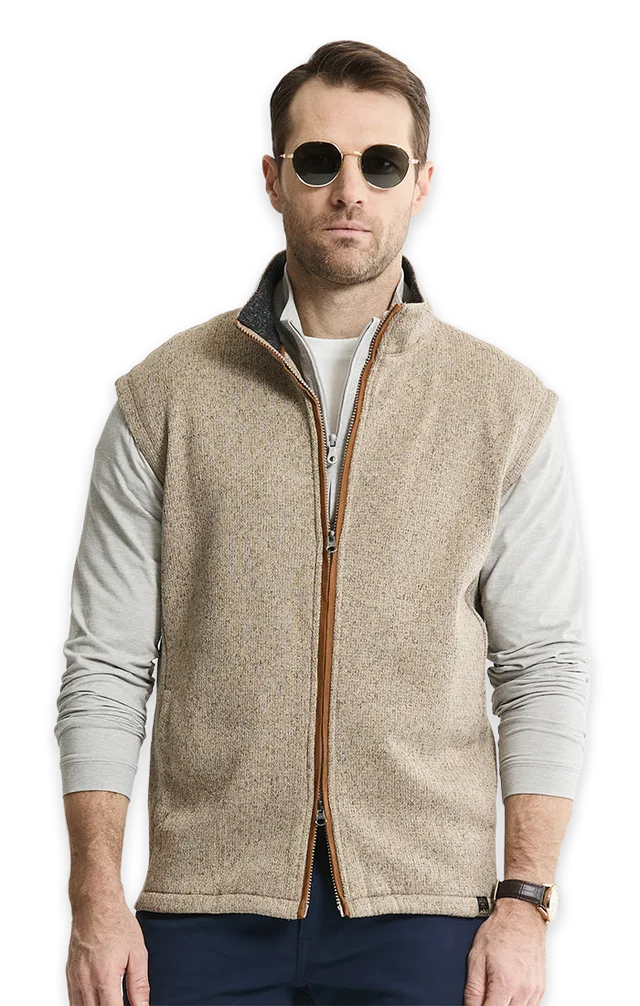 Jachs NY Stretch Sweater Fleece Full Zip Vest