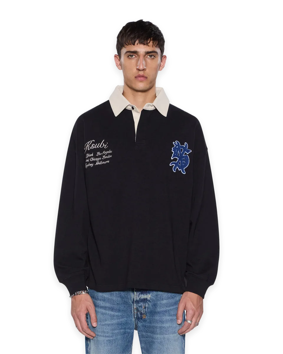Ksubi RUGGED RUGBY LS JERSEY BLACK FADE