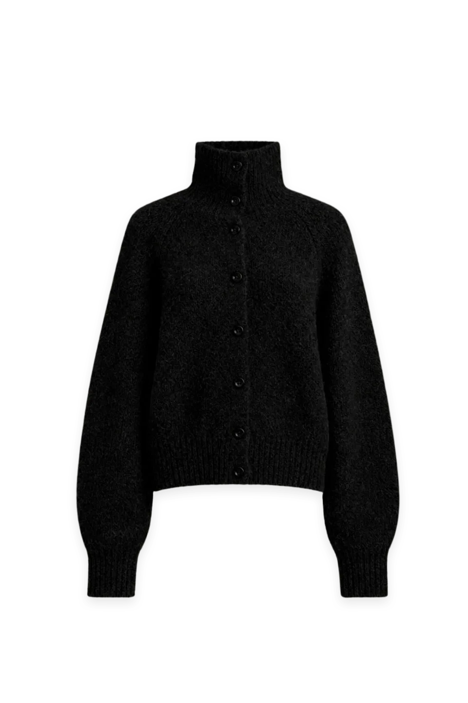 Oak + Fort MOCKNECK BUTTON FRONT CARDIGAN