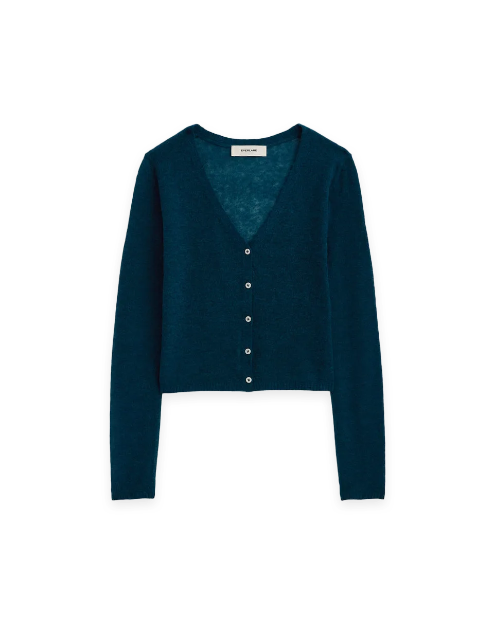 Everlane Air Alpaca Wide V Cropped Cardigan