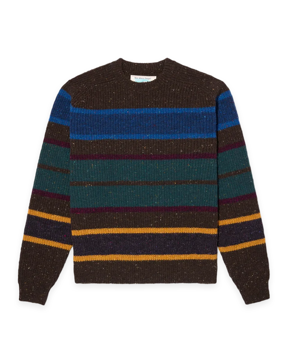 Noah Striped Donegal Sweater