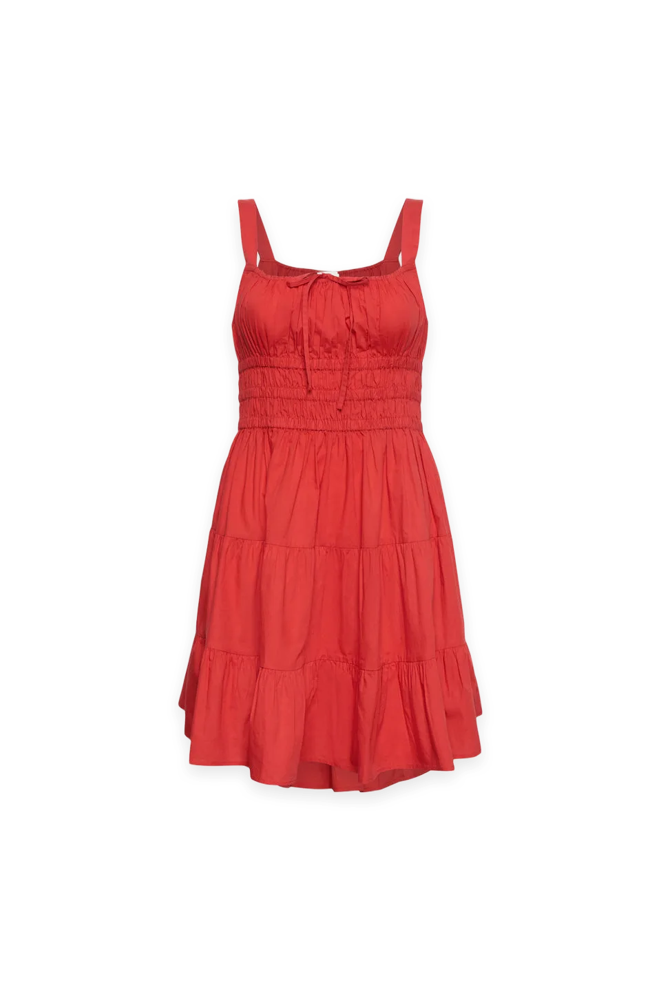 Oak + Fort GATHERED COTTON POPLIN MINI DRESS