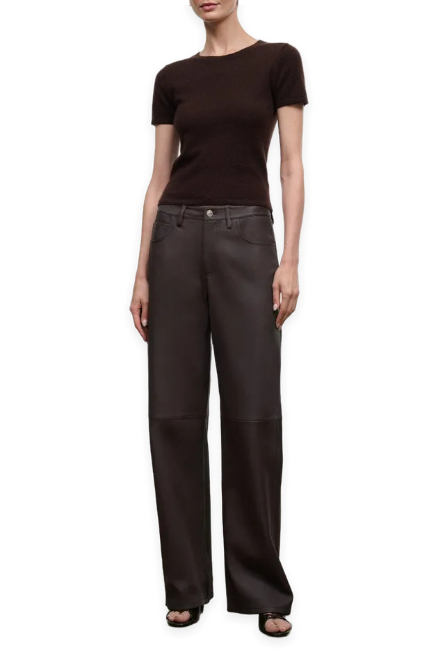 Staud Gus Leather Pant · Earth