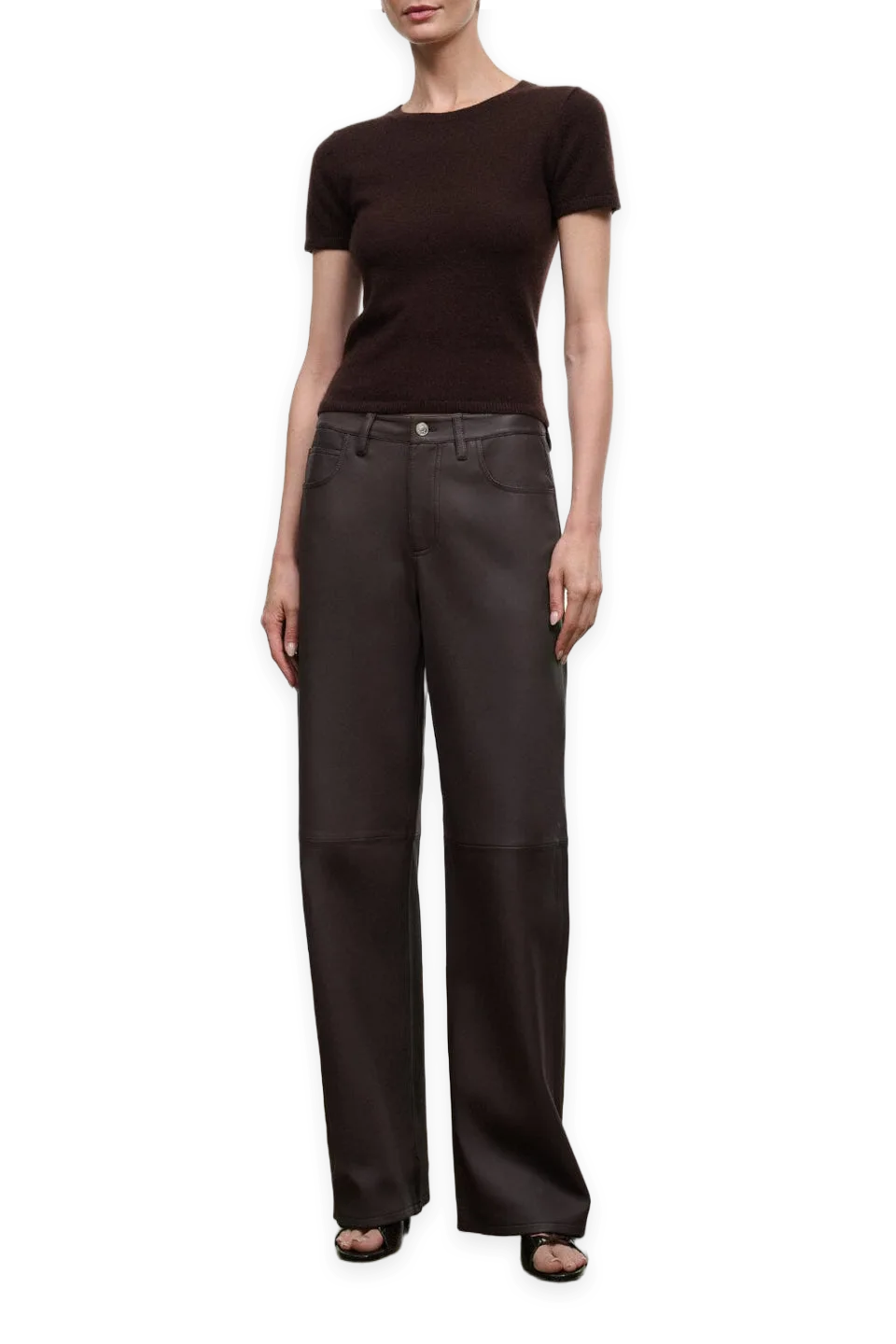 Staud Gus Leather Pant · Earth