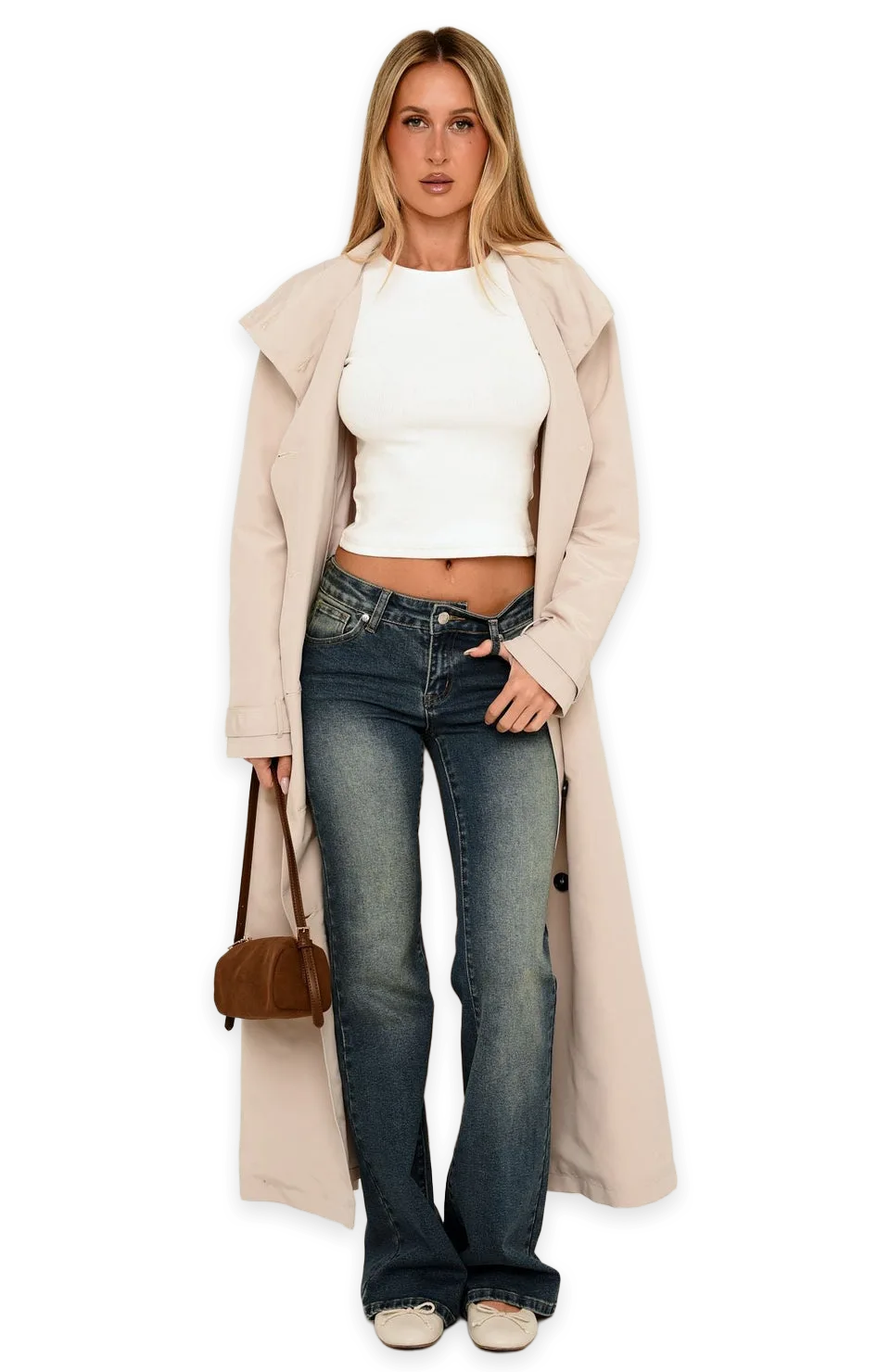 White Fox Araminta Trench Coat Beige, photo 3